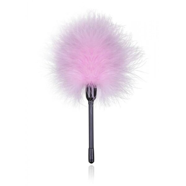 Тіклер на короткій ручці, перо, рожевий, 20 см