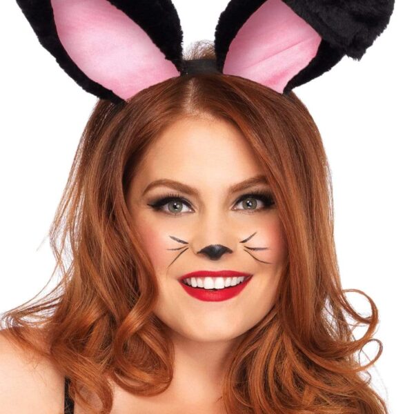 Вушки кролика One Size Plush Bunny Rabbit Ears Headband від Leg Avenue, рожево-чорні