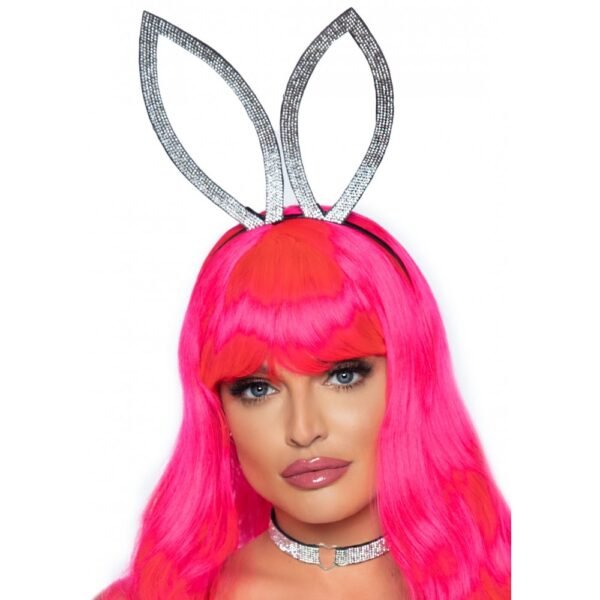 Вушка кролика та чокер Leg Avenue зі стразами