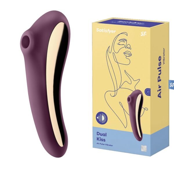 Вакуумний кліторальний стимулятор із вібрацією Satisfyer Dual Kiss, марсаловий