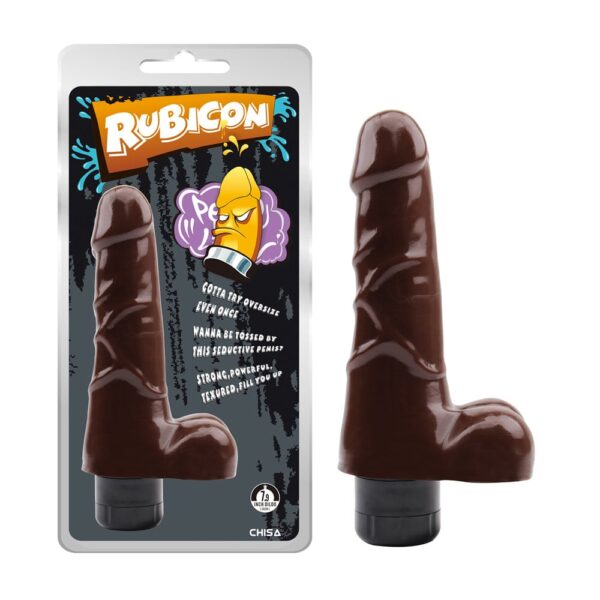 Вібратор реалістичний із мошонкою Chisa Rubicon, коричневий
