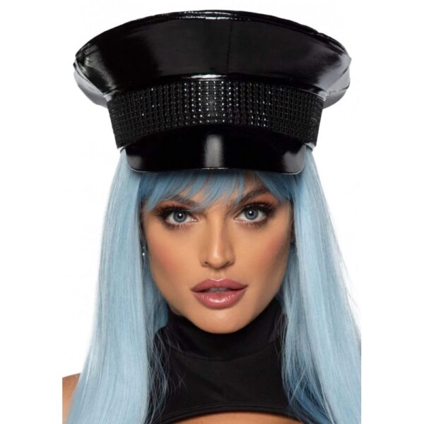 Військовий капелюх зі стразами One Size Rhinestone Trimmed Military Hat від Leg Avenue, чорний
