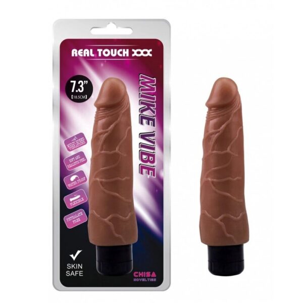 Вібратор реалістичний із кібершкіри Chisa Real Touch XXX Mike Vibe, коричневий