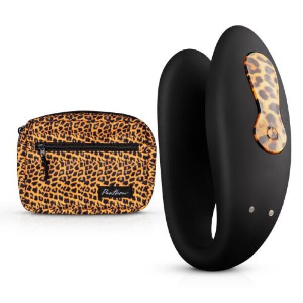 Вібратор для пар Zuna Couples Vibrator із сумочкою, чорний, Leopard