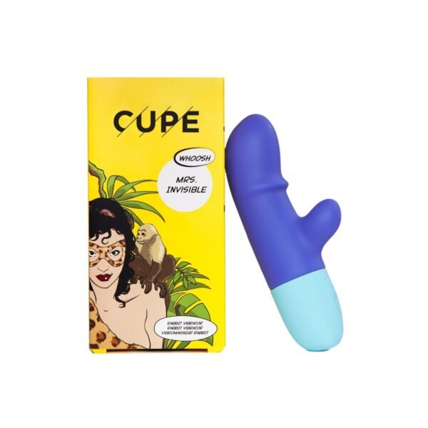 Вібратор-кролик для точки G та клітора Mrs.  Invisible Cupe, силіконовий, синій, 14. 4 х 3. 3 см