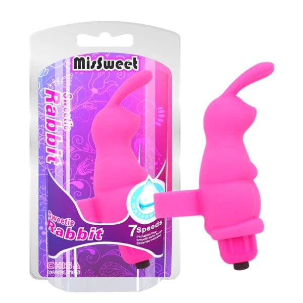 Вібратор для клітора на палець Chisa Mis Sweet Sweetie Rabbit у формі кролика, рожевий