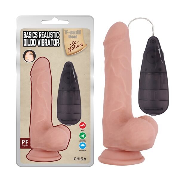 Вібратор реалістичний на присосці Chisa T-skin ReaL Basics Realistic Dildo з пультом керування