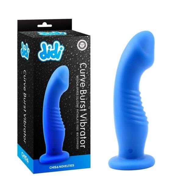 Вібратор на присосці Chisa DiDi Curne Burst Vibrator із рельєфом, синій