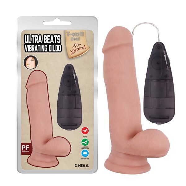 Вібратор реалістичний на присосці Chisa T-skin Real Ultra Beats Vibrating Dildo з пультом керування
