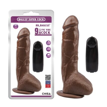 Вібратор реалістичний Chisa Ballsy Super Cock Mr.  Marcus з пультом керування, коричневий