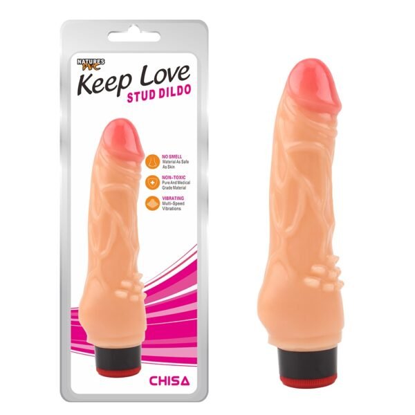 Вібратор реалістичний Chisa Keep Love Stud Dildo на батарейках, бежевий
