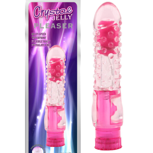 Вібратор із рельєфом Chisa Crystal Jelly Pleaser на батарейках, рожевий