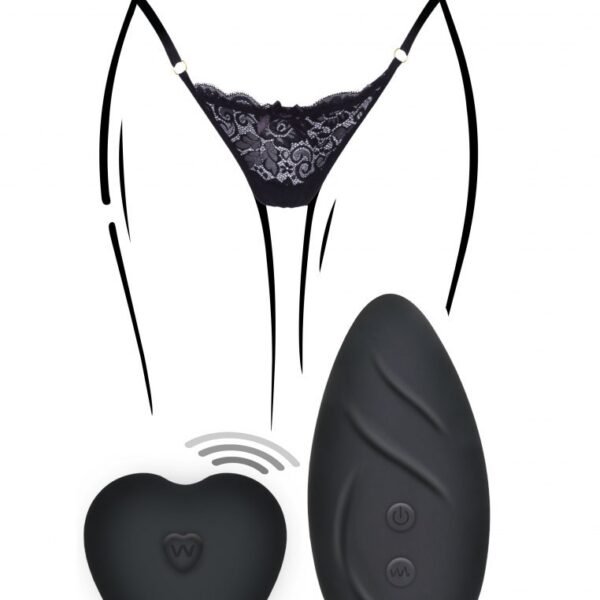 Вібратор у трусики з дистанційним пультом управління Toy Joy, трусики в комплекті, чорного кольору