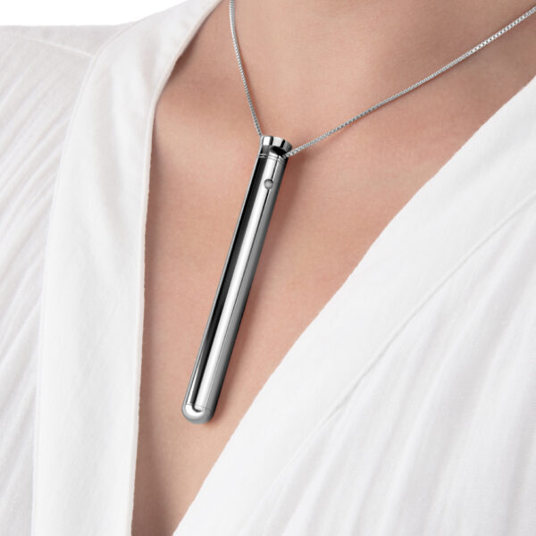 Віброкуля на ланцюжку Le Wand NECKLACE VIBE, металевий, срібний