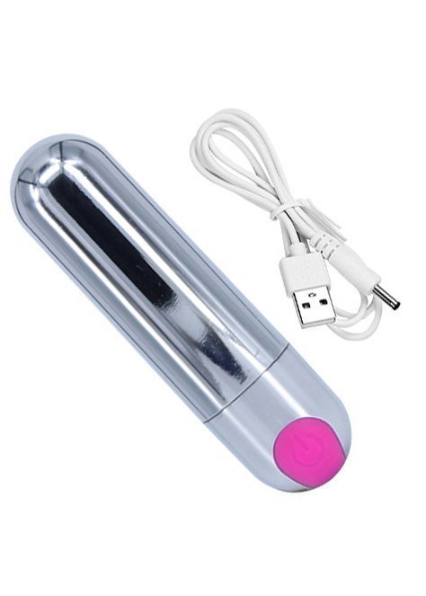 Вібропуля Strong Bullet Vibrator Silver/Pink USB 10 режимів вібрації - Зображення 2