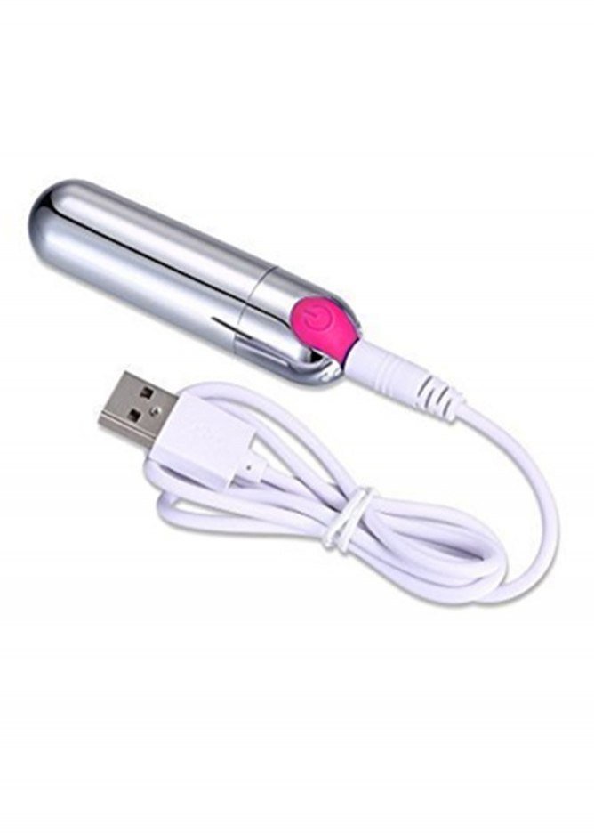 Вібропуля Strong Bullet Vibrator Silver/Pink USB 10 режимів вібрації - Зображення 3