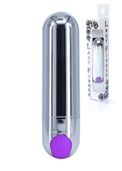 Віброкуля Strong Bullet Vibrator Silver/Purple USB 10 режимов вибрации