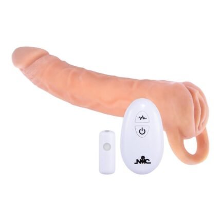 Подовжувач пеніса, що вібрує, у вигляді вагіни NMC Extendor+ тілесний