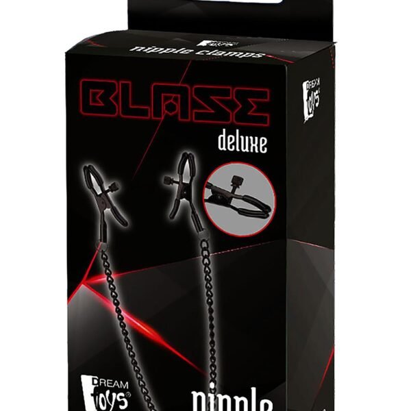 Затискачі для сосків Dream Toys Blaze Deluxe Nipple Clamps на чорному ланцюжку