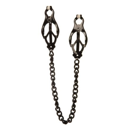 Затискачі на соски на важкому ланцюжку, чорні