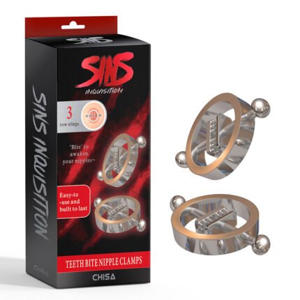 Затискачі для сосків Chisa Sins Inquisition Teeth Bite Nipple Clamps, сріблясті