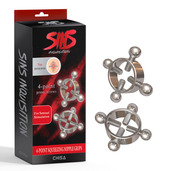 Затискачі на соски Chisa Sins Metal з чотирма болтами