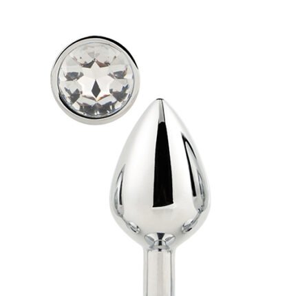 Анальна пробка з каменем GLEAMING LOVE SILVER PLUG MEDIUM