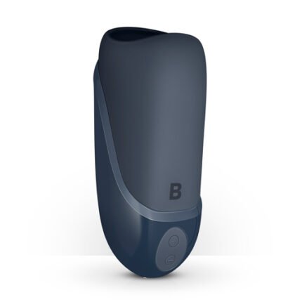 Маструбатор  нереалістичний у колбі, з вібрацією Blowjob Simulator сірий, 15 см