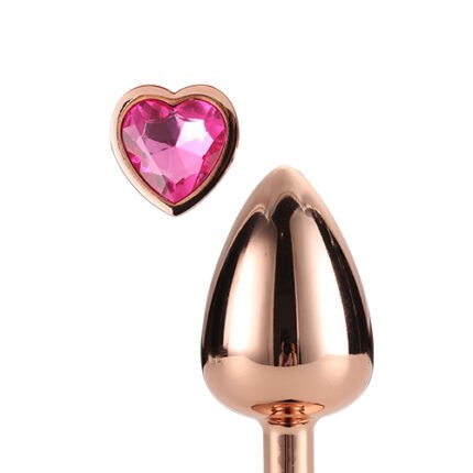Анальна пробка з серцем GLEAMING LOVE ROSE GOLD PLUG MEDIUM