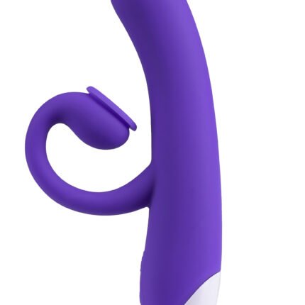 Подвійний вібратор з технологією пульсації повітря Blush Oh Bunny, фіолетовий, 19. 6 х 3. 1 см