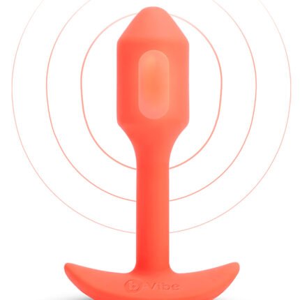 Анальна пробка з вібрацією розміру S B-Vibe Vibrating Snug Plug 1, помаранчева