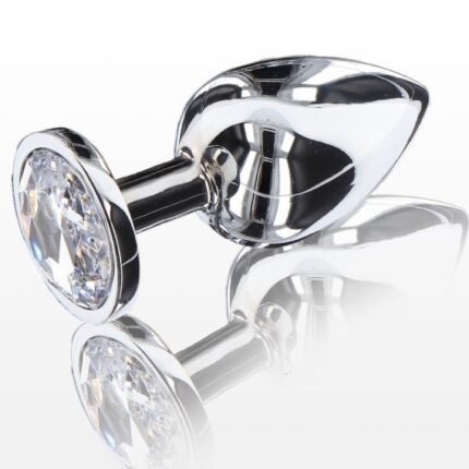 Анальна пробка металева Toy Joy Starlight Booty Jewel з білим кристалом, Large
