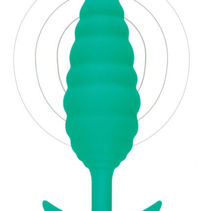 Анальна пробка з вібрацією, рельєфна B-VIBE-TEXTURE PLUG TWIST, зелена
