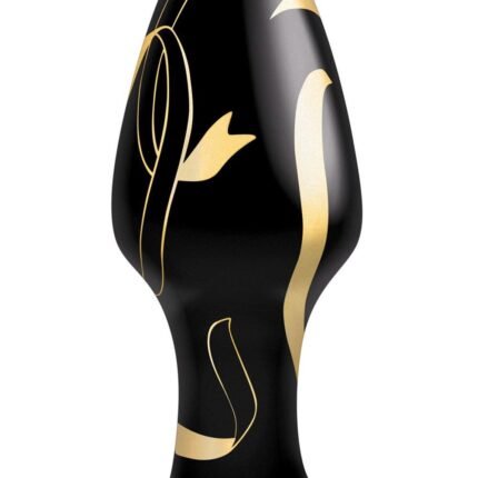 Анальна пробка скляна ручної роботи Secret Kisses, чорний