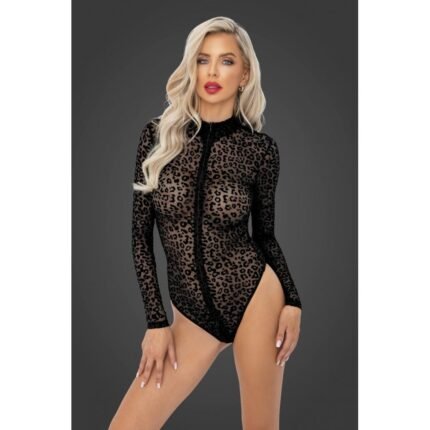 Сексуальне боді з леопардовим принтом M F287 Noir Handmade