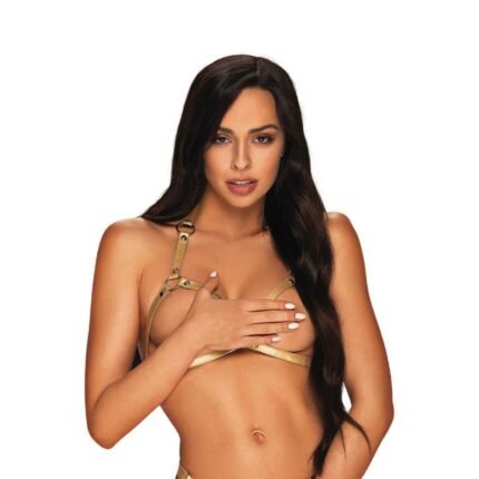 Бюстгальтер-портупея Obsessive A765 S / M / L Золотий