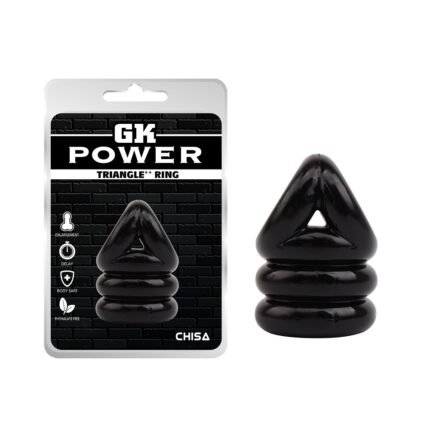Ерекційне кільце Chisa GK Power Triangle++ Ring з утяжкою на мошонку, чорне