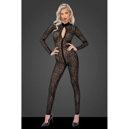 Еротичний комбінезон із леопардовим принтом M F285 Noir Handmade