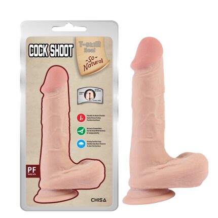 Фалоімітатор реалістичний на присосці Chisa T-skin ReaL Cock Shoot, 20 см