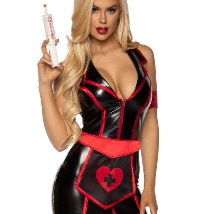 Костюм сексуальної медсестри Naughty Nurse Leg Avenue, 4 предмети Black - M