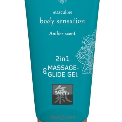 Лубрикант та масажне масло 2 в 1 HOT SHIATSU Massage-& Glide gel 2in1 Amber scent, 200 мл