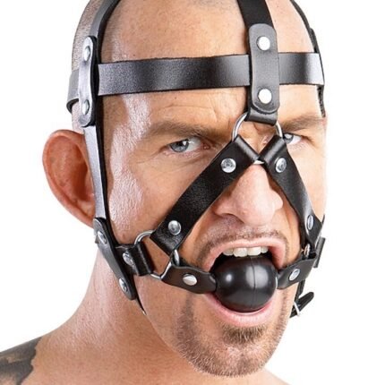 Маска-кляп унісекс Zado Fetish, шкіра, чорний