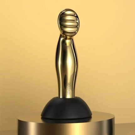 Масажер простати металевий золото з вібрацією Lockink