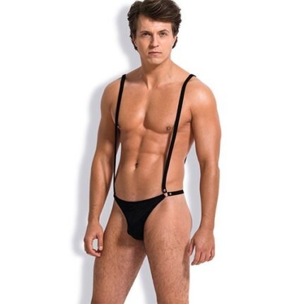 Чоловічі стрінги Sunspice на підтяжках, чорні, One Size