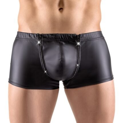 Боксери труси зі стразами по блискавці Sven Joy Ment Men's Pants, чорний, L