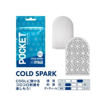 Міні Маструбатор  нереалістичний Tenga Pocket Cold Spark, з рельєфом, білий
