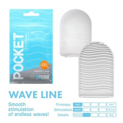 Міні Маструбатор  нереалістичний Tenga Pocket Wave Line, з рельєфом, білий