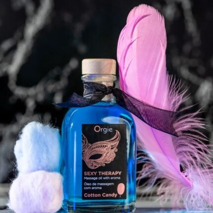 Набір Orgie Sexy Therapy: їстівна масажна олія "ЦУКРОВА ВАТА" + перо
