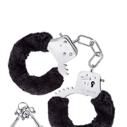 Наручники металеві Temptasia з хутром, чорні