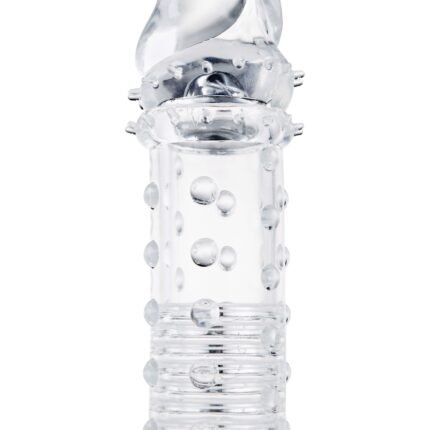 Насадка удлиняющая рельефная Toy Joy прозрачная, 15. 5 х 3 см